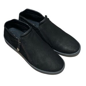 Easy Spirit Senovia Women Leather Ankle Boots Side Zip Black Size 9 Comfy Casual